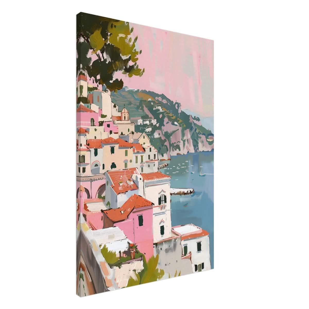 Whispers of the Riviera | Modern Impressionist Landscape Art | City and Scenic Views - Canvas - 30x45 cm / 12x18″ -