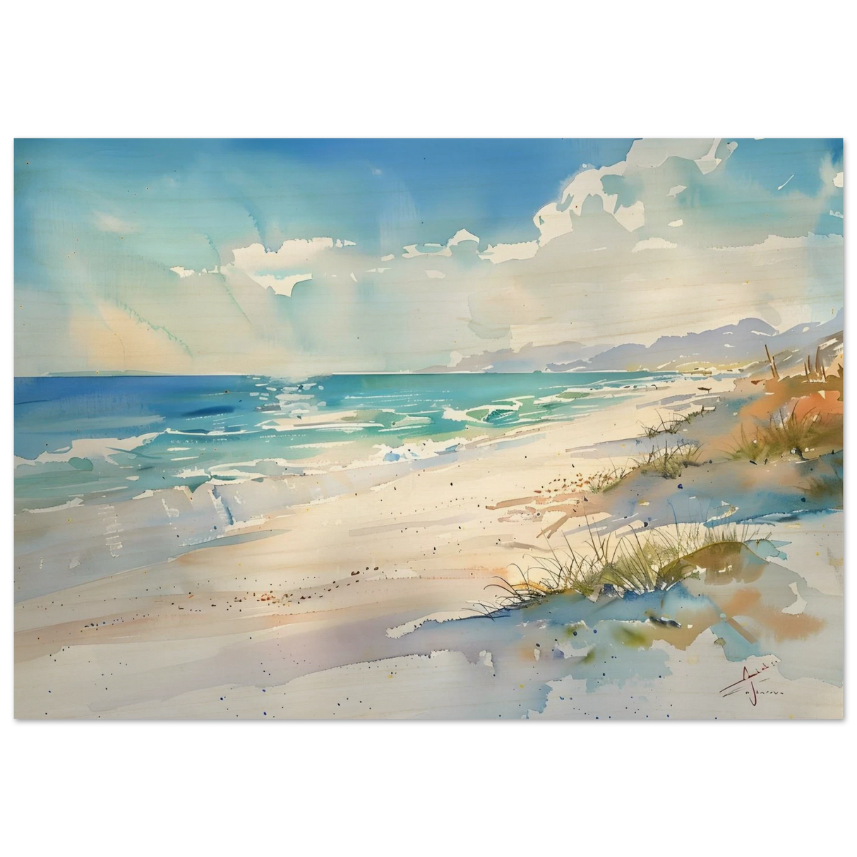 Whispers of the Shore – Coastal Serenity in Motion | Wall art Print - Wood Prints - 70x100 cm / 28x40″ -