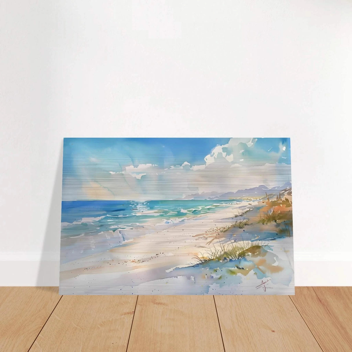 Whispers of the Shore – Coastal Serenity in Motion | Wall art Print - Brushed Aluminum Print - 30x45 cm / 12x18″ -
