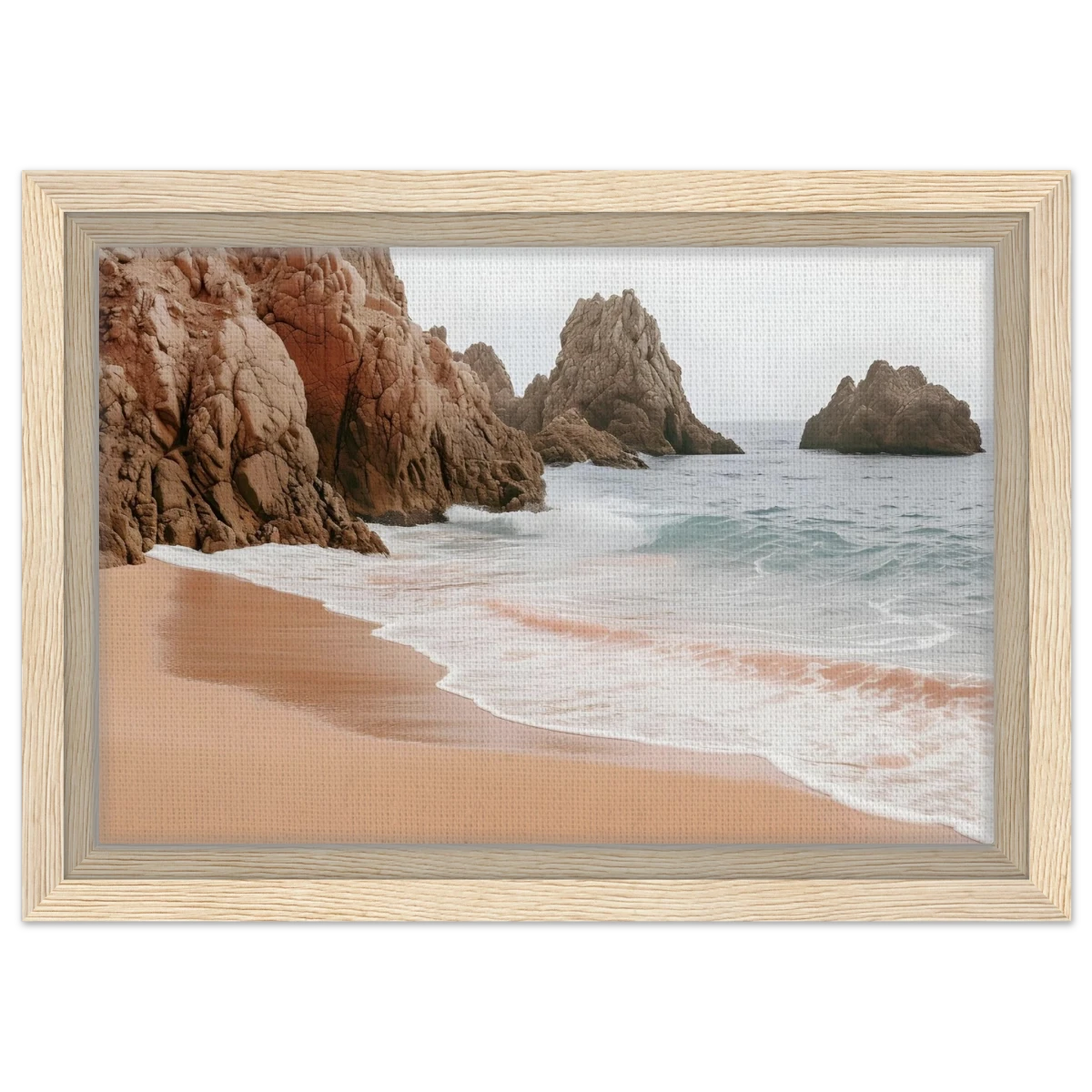 "Whispers of the Shore" – Tranquil Coastal Fine Art Photography | Wall art print - Framed Canvas - 20x30 cm / 8x12″ - Wood frame