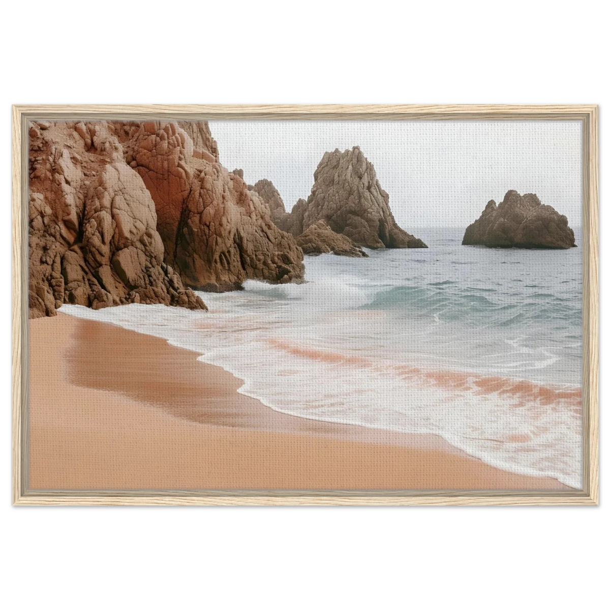 "Whispers of the Shore" – Tranquil Coastal Fine Art Photography | Wall art print - Framed Canvas - 60x90 cm / 24x36″ - Wood frame