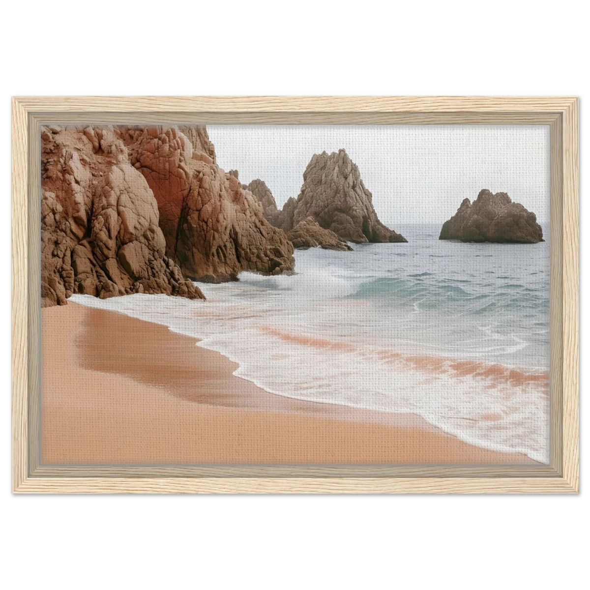 "Whispers of the Shore" – Tranquil Coastal Fine Art Photography | Wall art print - Framed Canvas - 30x45 cm / 12x18″ - Wood frame