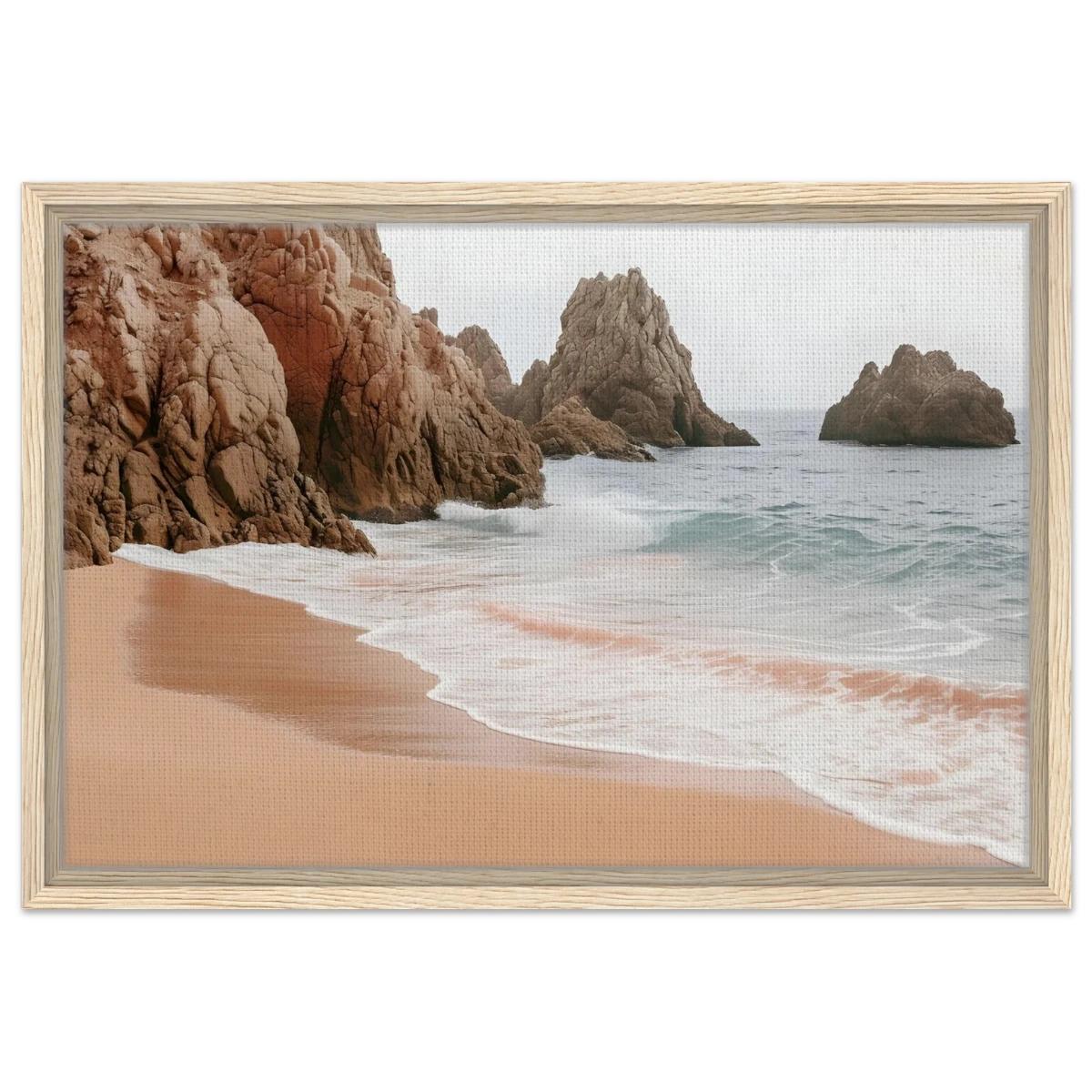"Whispers of the Shore" – Tranquil Coastal Fine Art Photography | Wall art print - Framed Canvas - 40x60 cm / 16x24″ - Wood frame