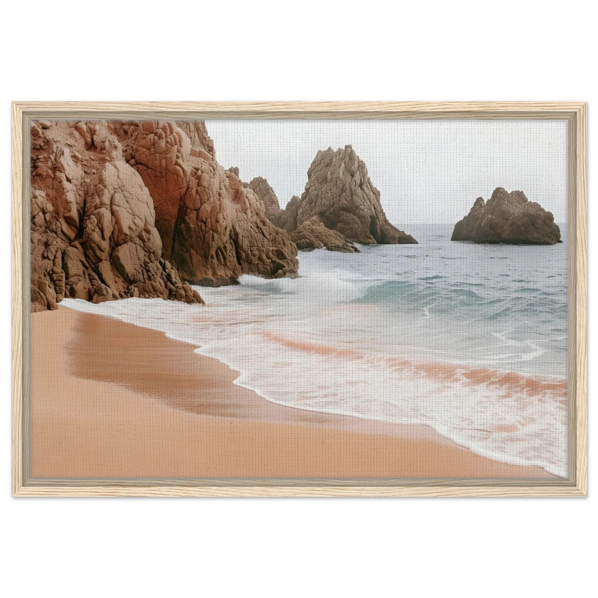 "Whispers of the Shore" – Tranquil Coastal Fine Art Photography | Wall art print - Framed Canvas - 50x75 cm / 20x30″ - Wood frame