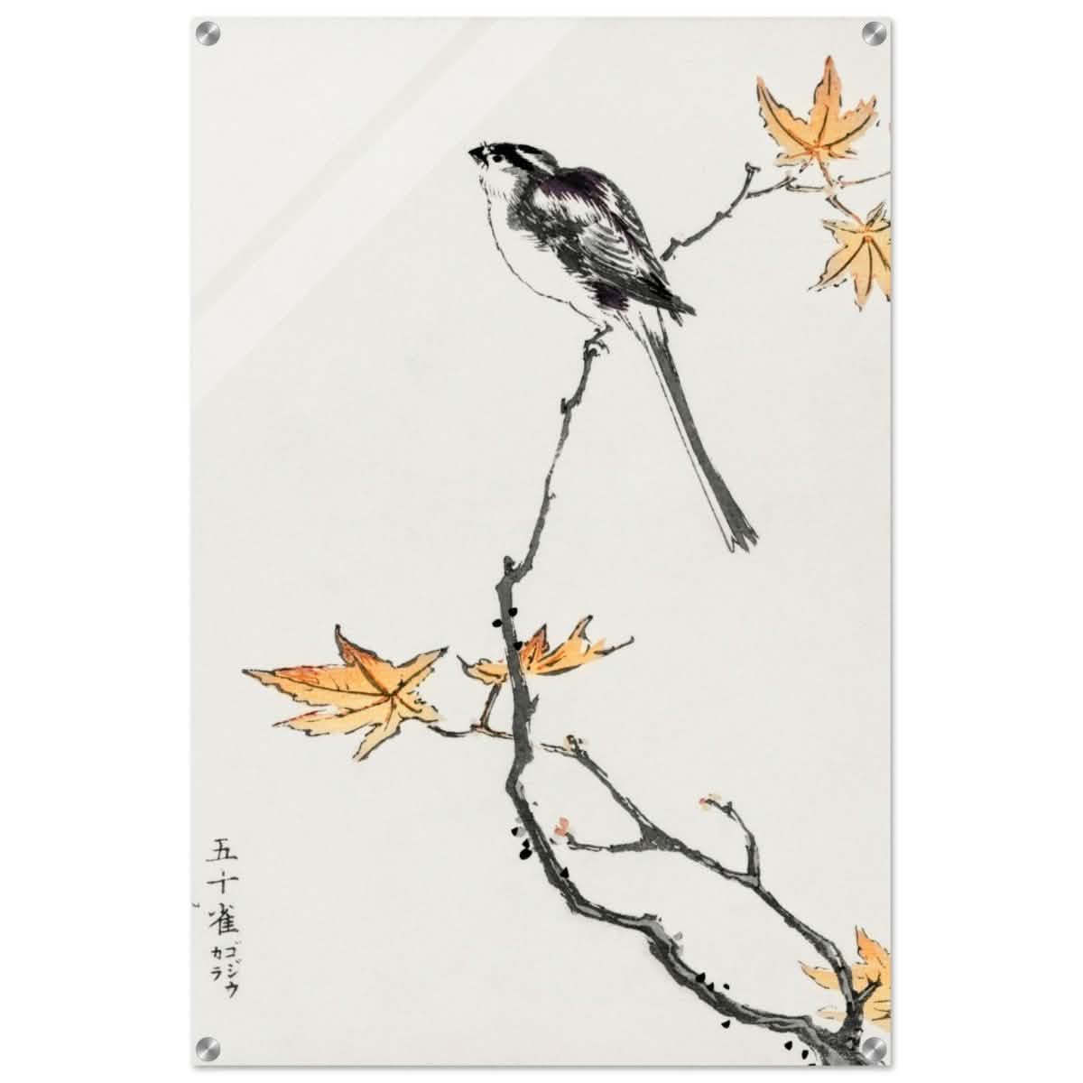 Whispers of the Sparrow | Traditional Japanese Ink and Wash wall art print - Acrylic Print - 60x90 cm / 24x36″ -