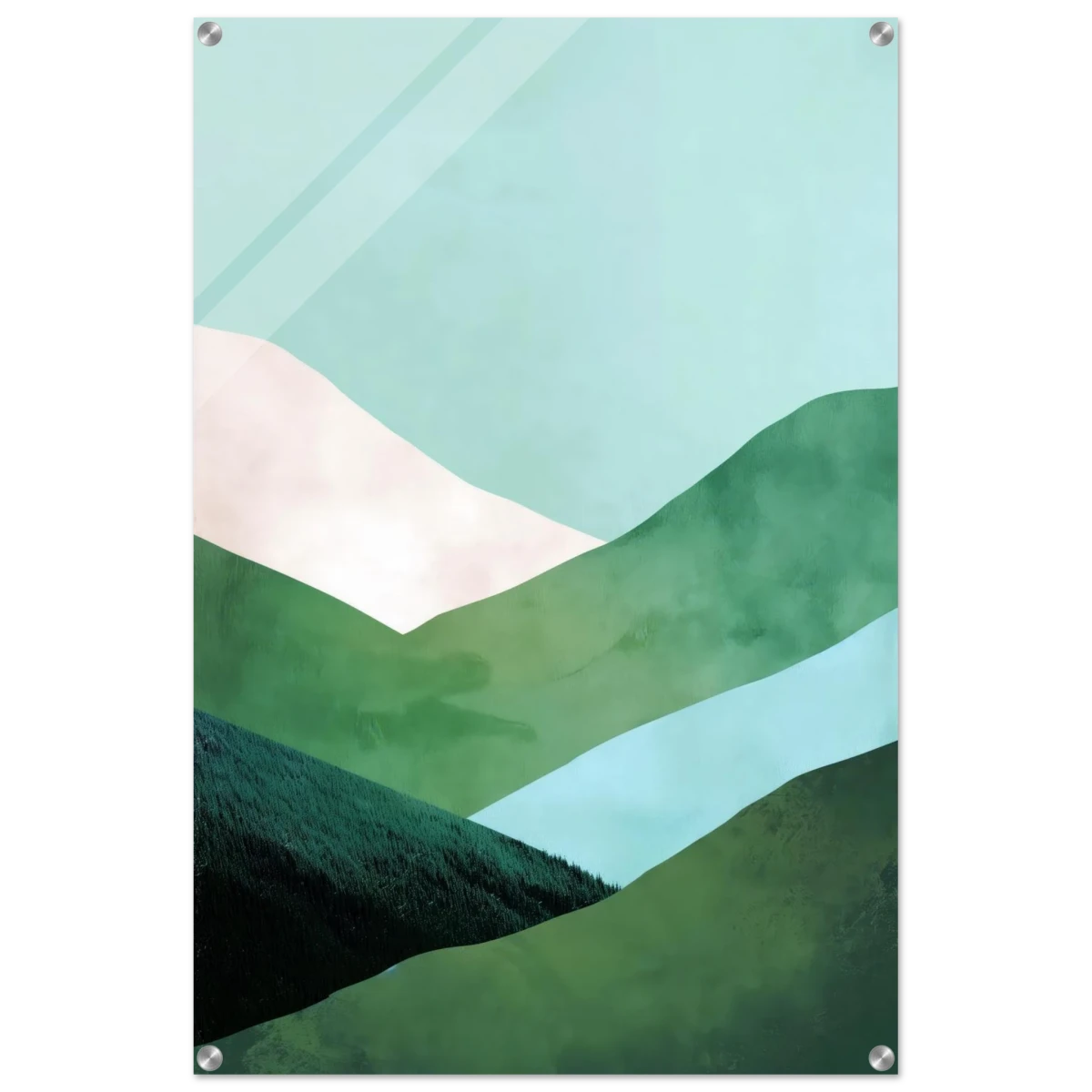 Whispers of the Valley – Minimalist Mountain Layers | wall art print - Acrylic Print - 60x90 cm / 24x36″ -