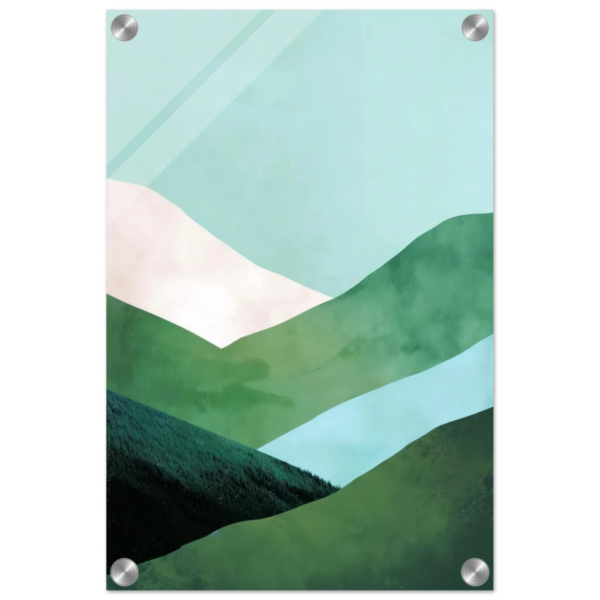 Whispers of the Valley – Minimalist Mountain Layers | wall art print - Acrylic Print - 30x45 cm / 12x18″ -