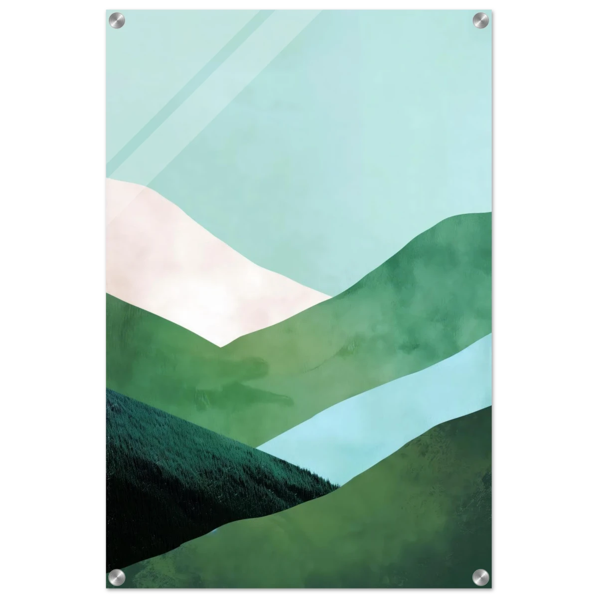 Whispers of the Valley – Minimalist Mountain Layers | wall art print - Acrylic Print - 50x75 cm / 20x30″ -