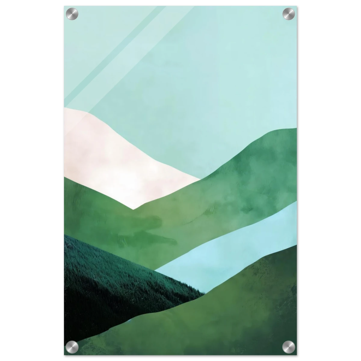 Whispers of the Valley – Minimalist Mountain Layers | wall art print - Acrylic Print - 40x60 cm / 16x24″ -