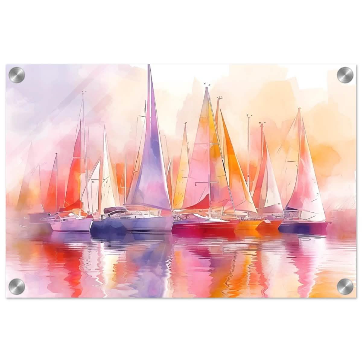 Whispers of the Wind | Contemporary Watercolor Seascape - Framed Canvas - 60x90 cm / 24x36″ - Wood frame