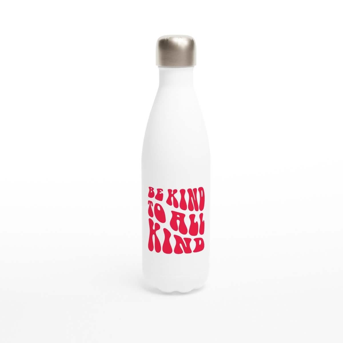 White Stainless Steel Water Bottles & Travel Mugs | Be kind - White 17oz Stainless Steel Water Bottle -