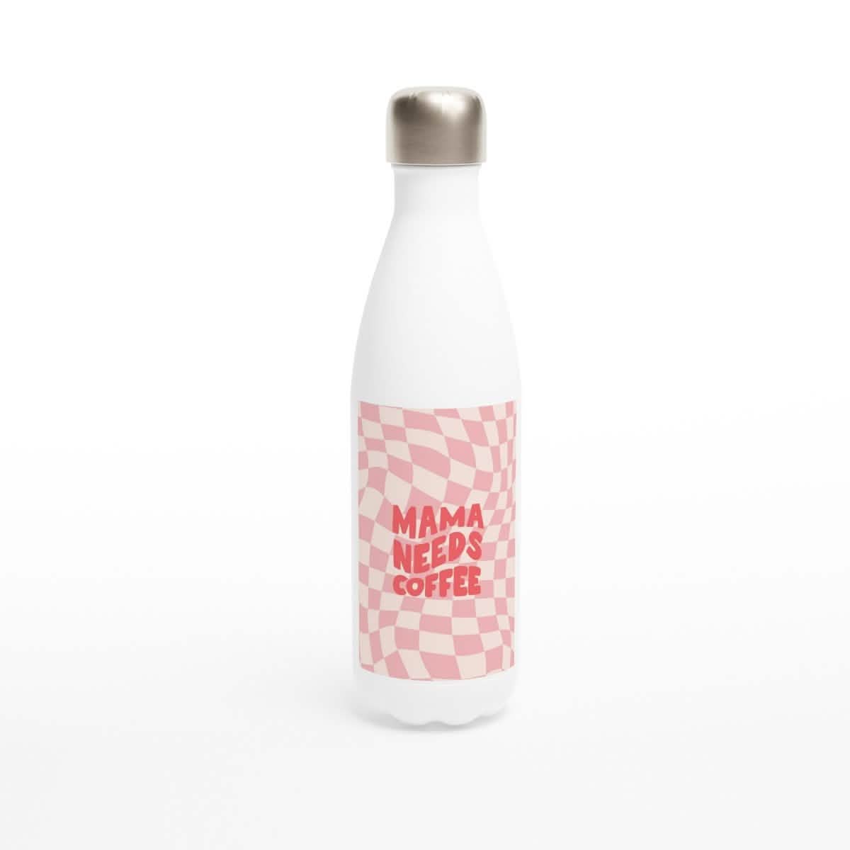 White Stainless Steel Water Bottles & Travel Mugs | Mama Needs Coffee - White 17oz Stainless Steel Water Bottle -