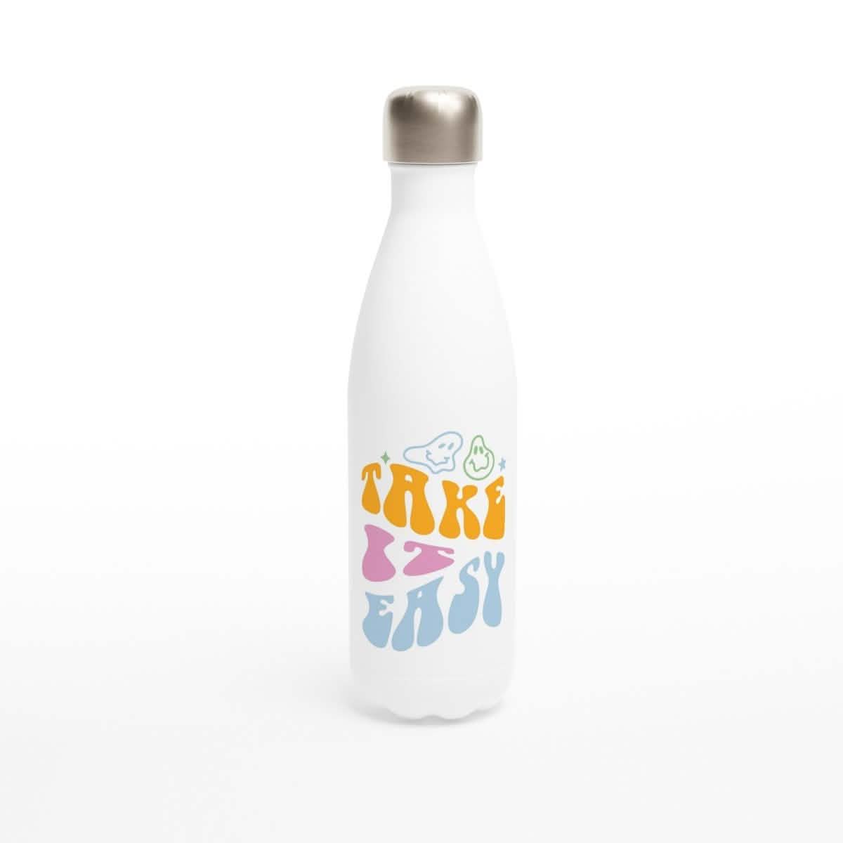 White Stainless Steel Water Bottles & Travel Mugs | Take it Easy - White 17oz Stainless Steel Water Bottle -