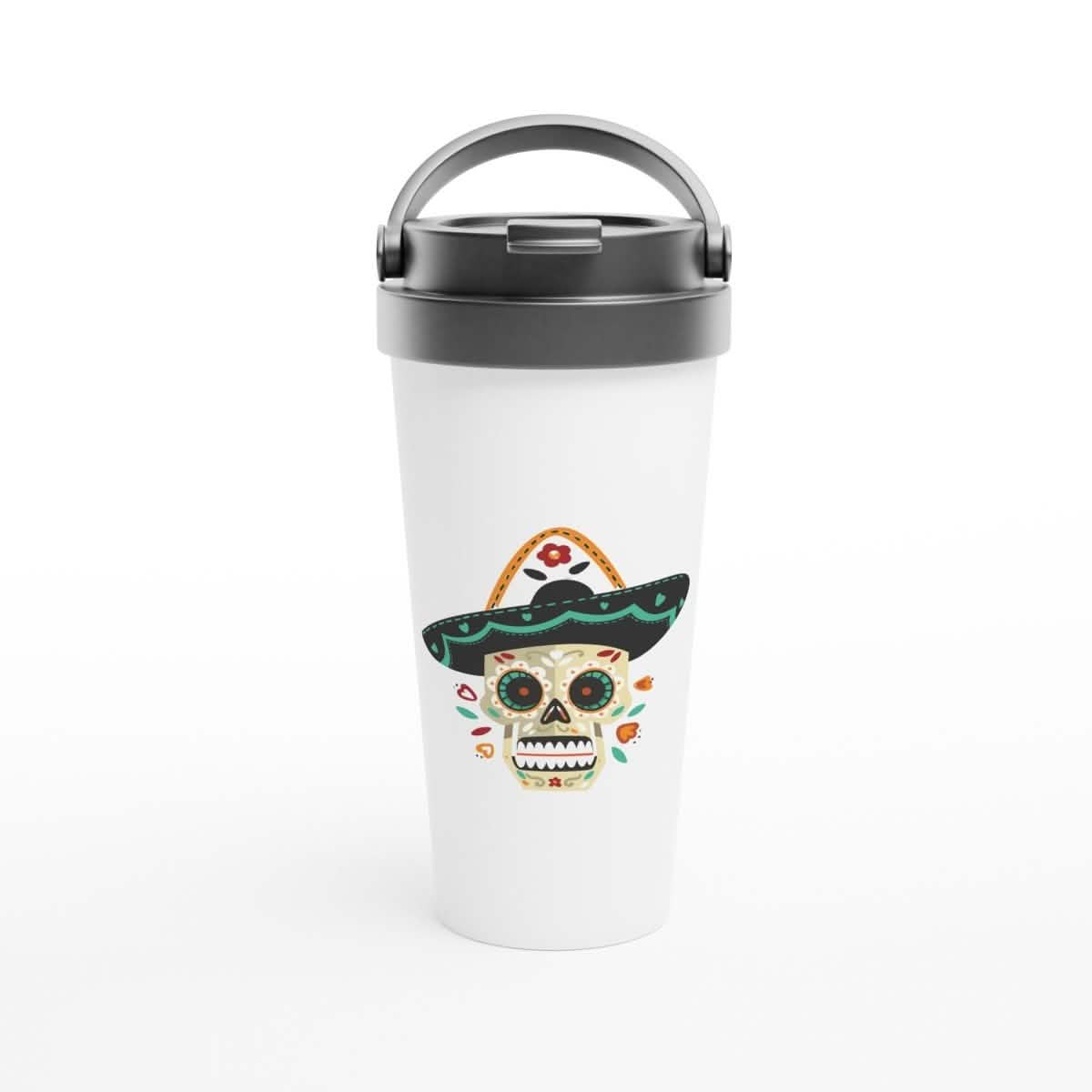 White Stainless Steel Water Bottles & Travel Mugs | Viva La Vida - White 15oz Stainless Steel Travel Mug -