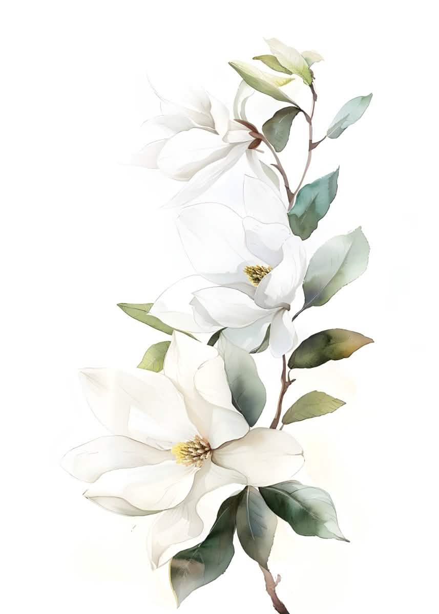 "Wild Meadow Whispers" – Soft Botanical Watercolor Elegance | Wall Art Print | 6 Design Options - 20x30 cm / 8x12" - Design Option 3 - Canvas