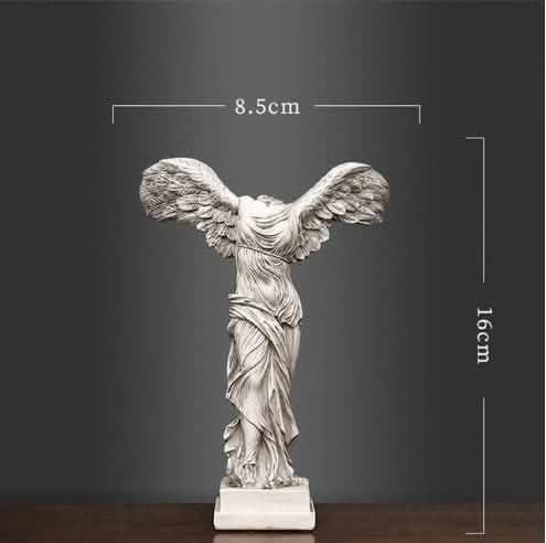Winged Victory of Samothrace Statue – Classical Greek Goddess Nike Sculpture Replica for Home Décor & Art Collectors - S - White -