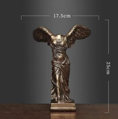 Winged Victory of Samothrace Statue – Classical Greek Goddess Nike Sculpture Replica for Home Décor & Art Collectors - M - Gold -
