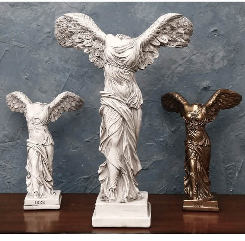Winged Victory of Samothrace Statue – Classical Greek Goddess Nike Sculpture Replica for Home Décor & Art Collectors - L - Gold -