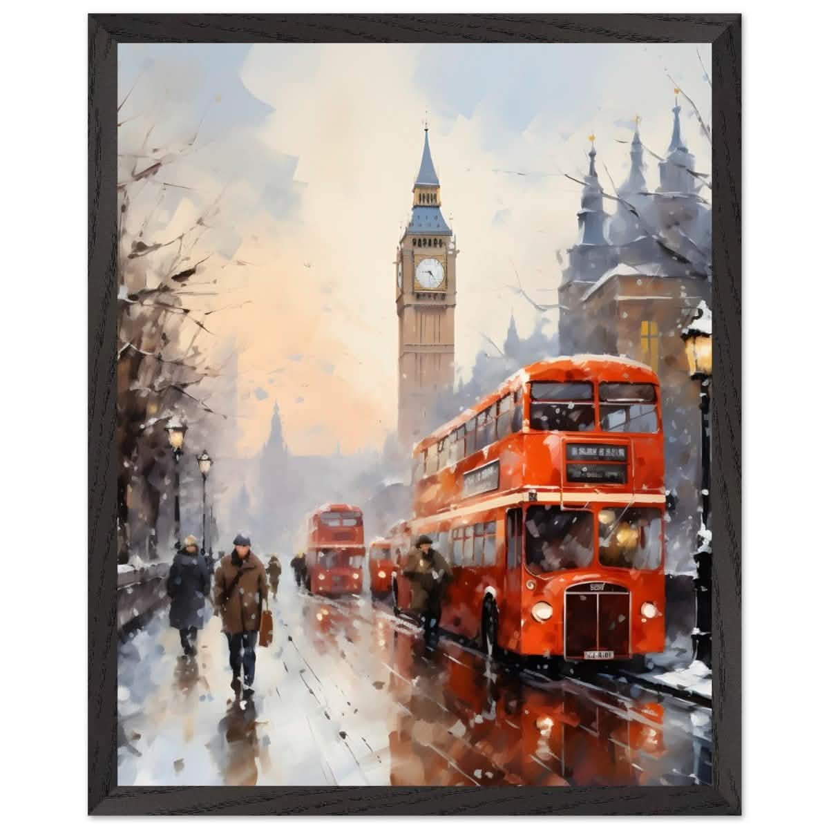 Winter by Big Ben | City Art Wall art print - Premium Wooden Framed Poster With Premium Matte Paper - 40x50 cm / 16x20″ - Black frame