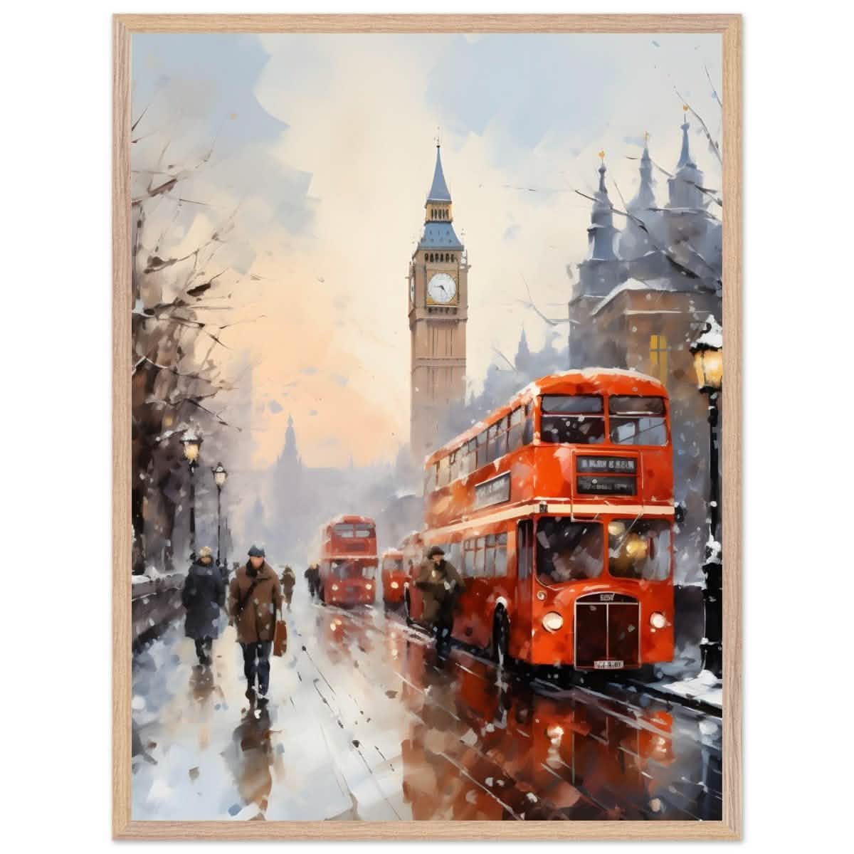 Winter by Big Ben | City Art Wall art print - Premium Wooden Framed Poster With Premium Matte Paper - 60x80 cm / 24x32″ - Wood frame