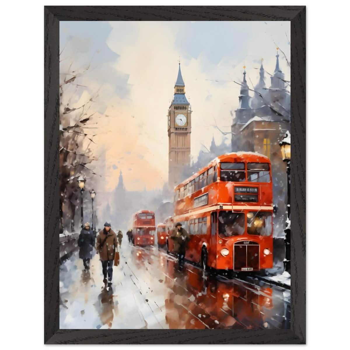 Winter by Big Ben | City Art Wall art print - Premium Wooden Framed Poster With Premium Matte Paper - 30x40 cm / 12x16″ - Black frame