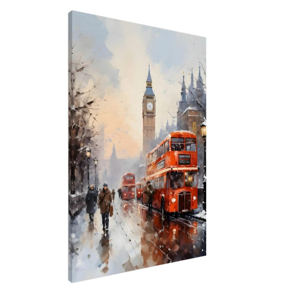Winter by Big Ben | City Art Wall art print - Canvas - 70x100 cm / 28x40″ -