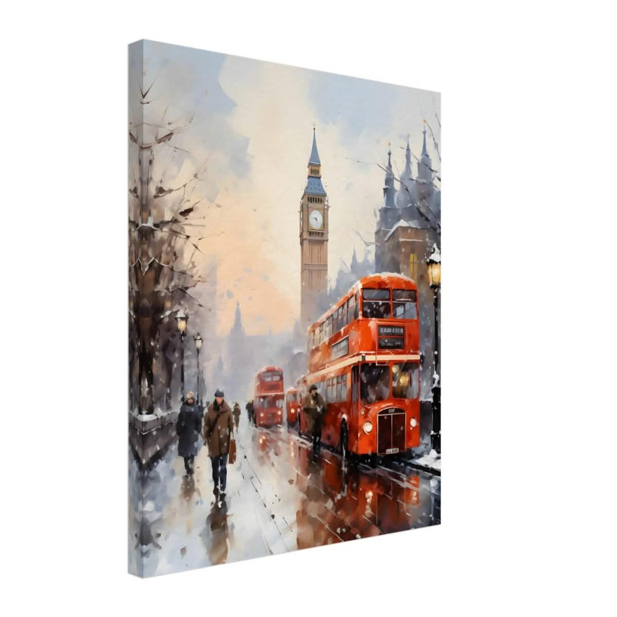 Winter by Big Ben | City Art Wall art print - Canvas - 40x50 cm / 16x20″ -