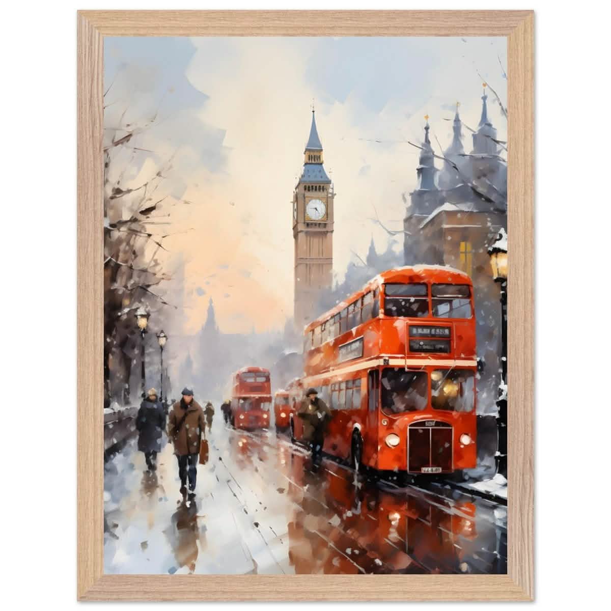 Winter by Big Ben | City Art Wall art print - Premium Wooden Framed Poster With Premium Matte Paper - 30x40 cm / 12x16″ - Wood frame