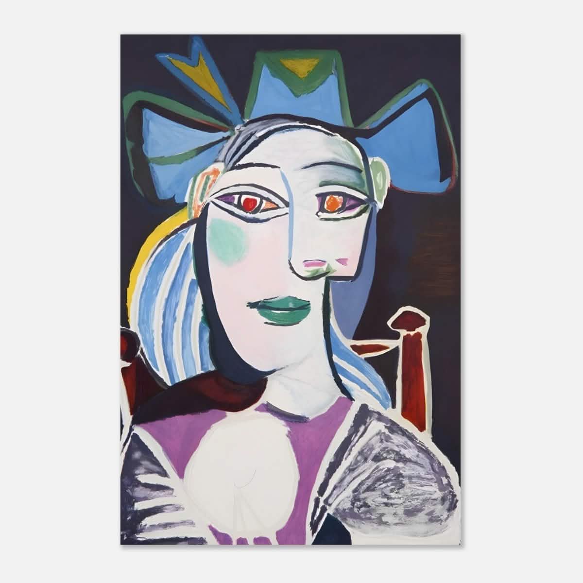 Woman In a Blue Hat by Pablo Picasso - Aluminum Print - 30x45 cm / 12x18″ -