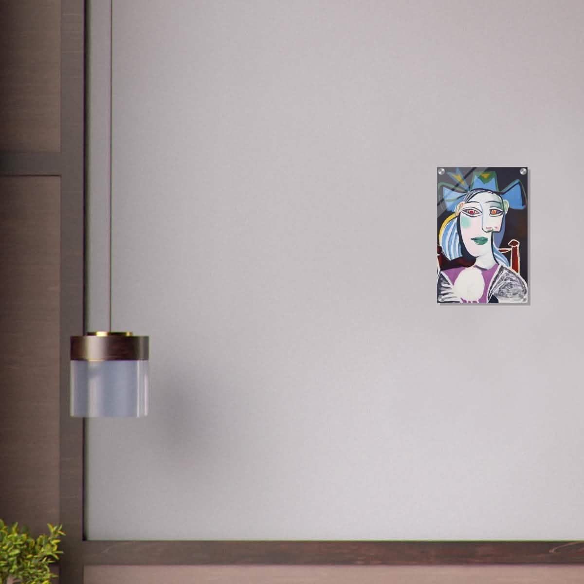 Woman In a Blue Hat by Pablo Picasso - Acrylic Print - 30x45 cm / 12x18″ -