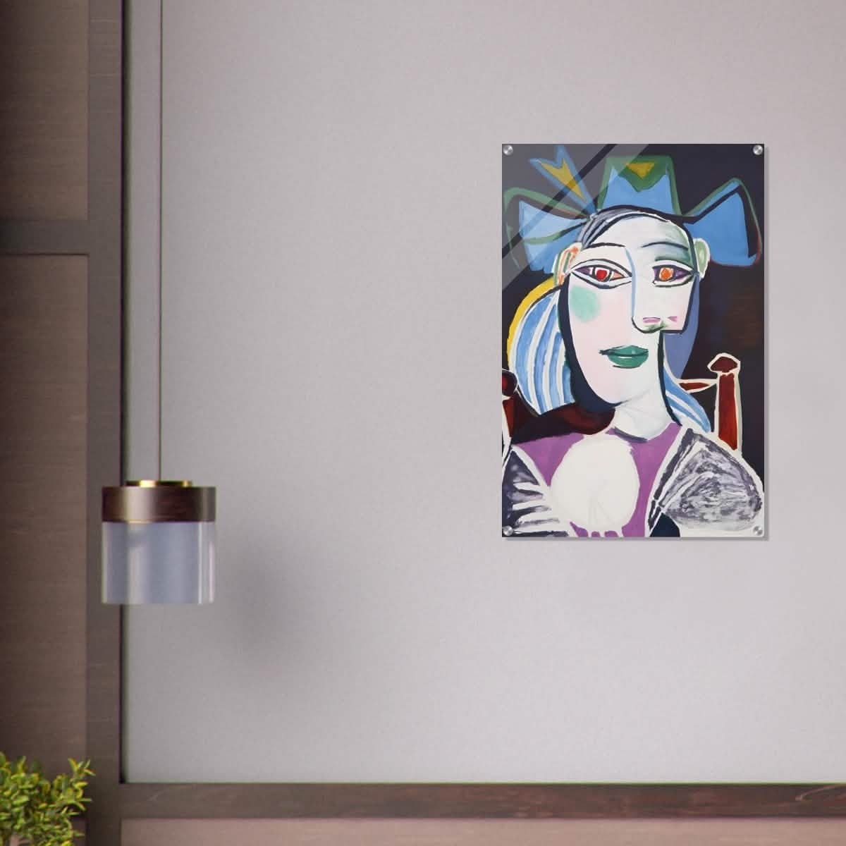 Woman In a Blue Hat by Pablo Picasso - Acrylic Print - 60x90 cm / 24x36″ -