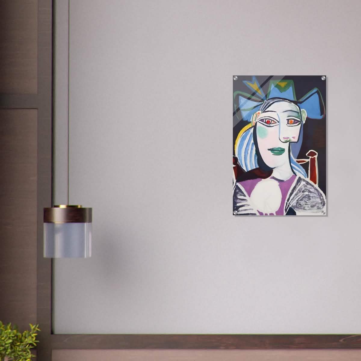 Woman In a Blue Hat by Pablo Picasso - Acrylic Print - 50x75 cm / 20x30″ -