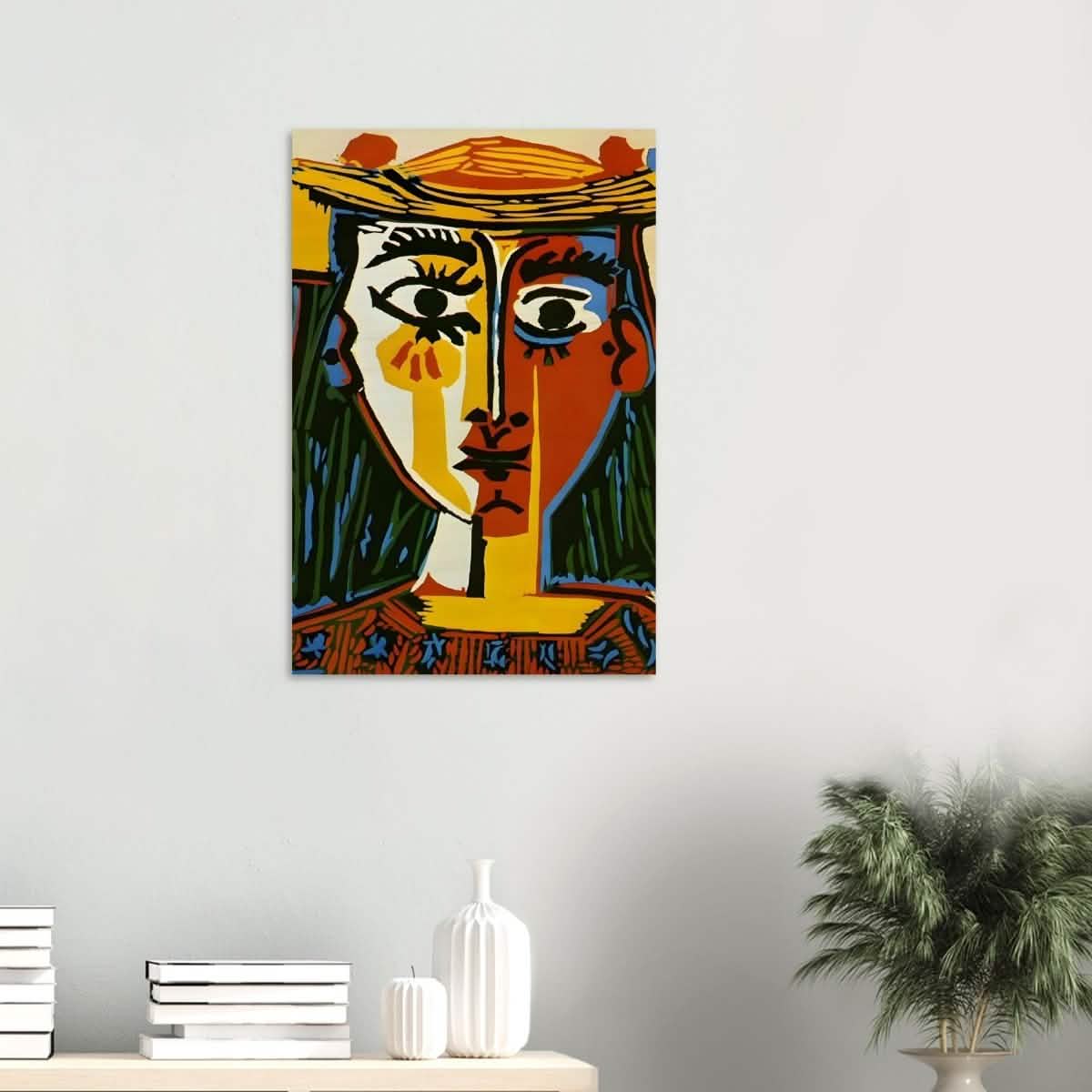 Woman in a Hat by Pablo Picasso 1962 - Wood Prints - 50x75 cm / 20x30″ - 10 mm