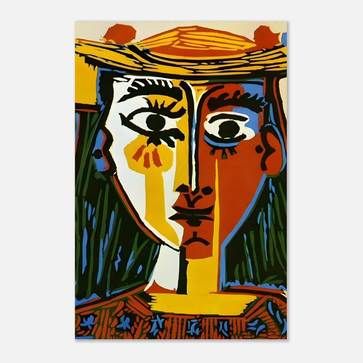 Woman in a Hat by Pablo Picasso 1962 - Aluminum Print - 50x75 cm / 20x30″ -