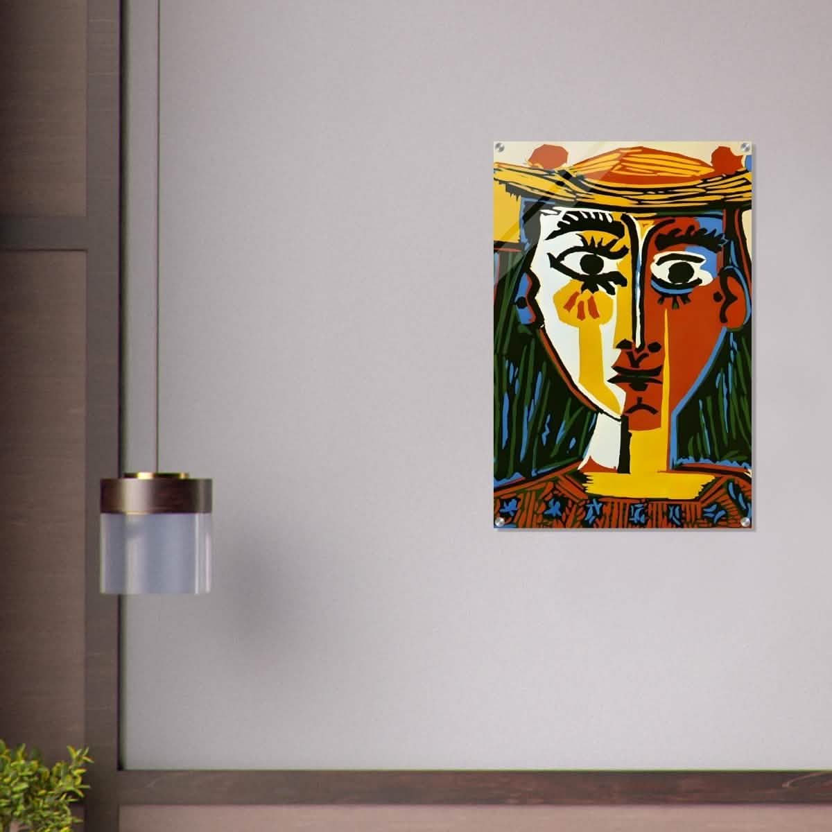 Woman in a Hat by Pablo Picasso 1962 - Acrylic Print - 60x90 cm / 24x36″ -