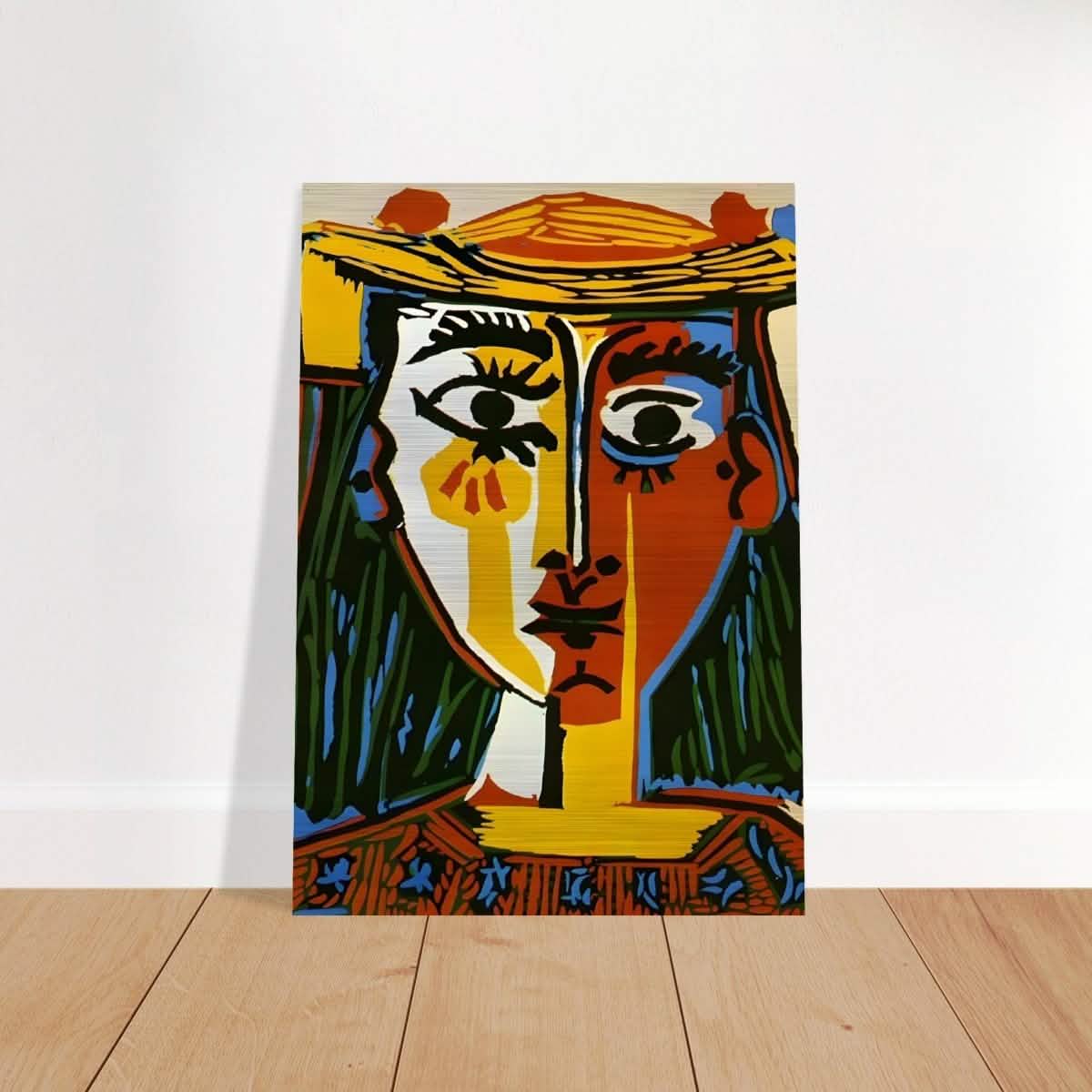 Woman in a Hat by Pablo Picasso 1962 - Brushed Aluminum Print - 70x100 cm / 28x40″ -