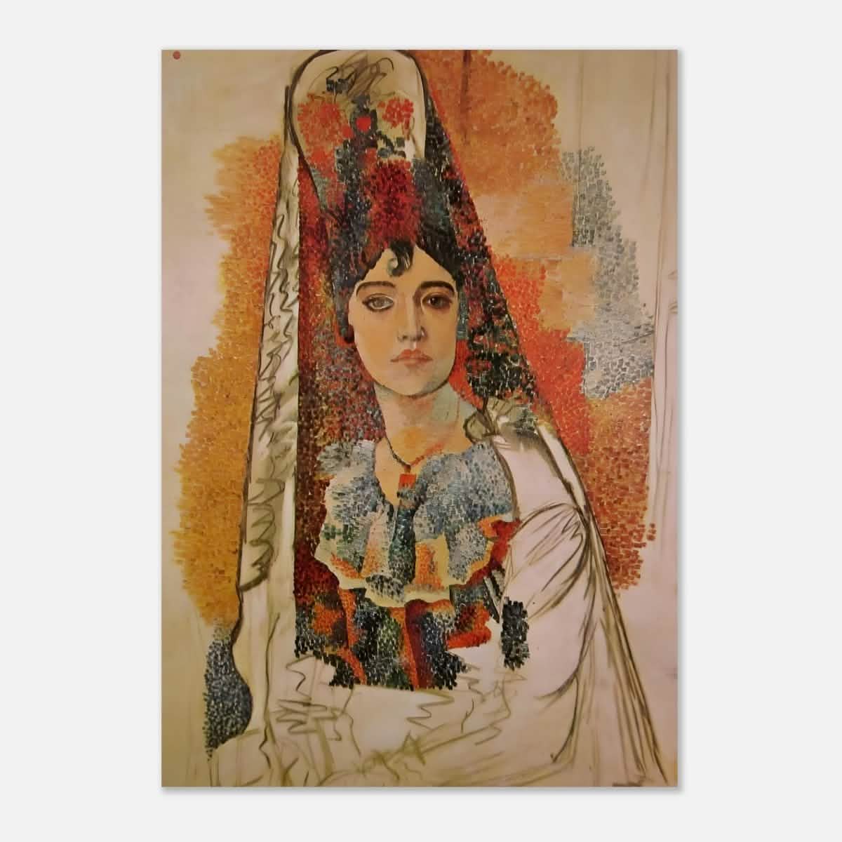 Woman In A Mantilla By Pablo Picasso - Aluminum Print - 70x100 cm / 28x40″ -