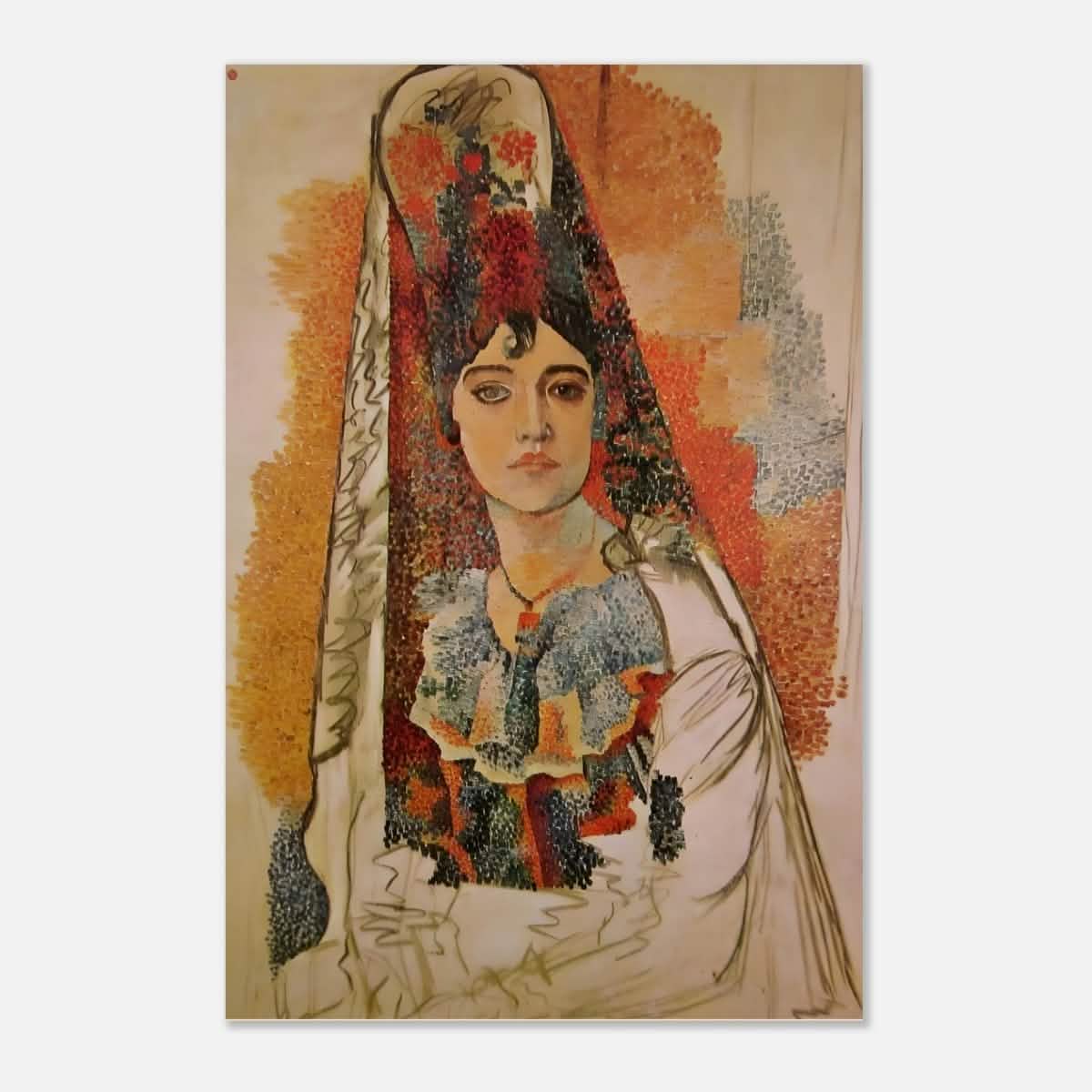 Woman In A Mantilla By Pablo Picasso - Aluminum Print - 50x75 cm / 20x30″ -