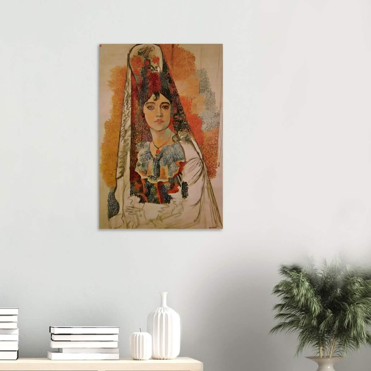 Woman In A Mantilla By Pablo Picasso - Wood Prints - 50x75 cm / 20x30″ - 20 mm