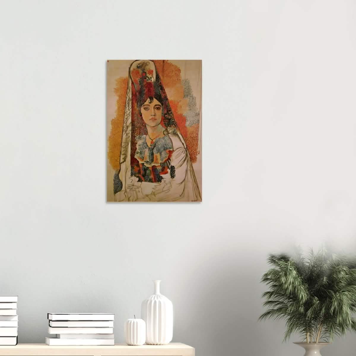 Woman In A Mantilla By Pablo Picasso - Wood Prints - 40x60 cm / 16x24″ - 20 mm