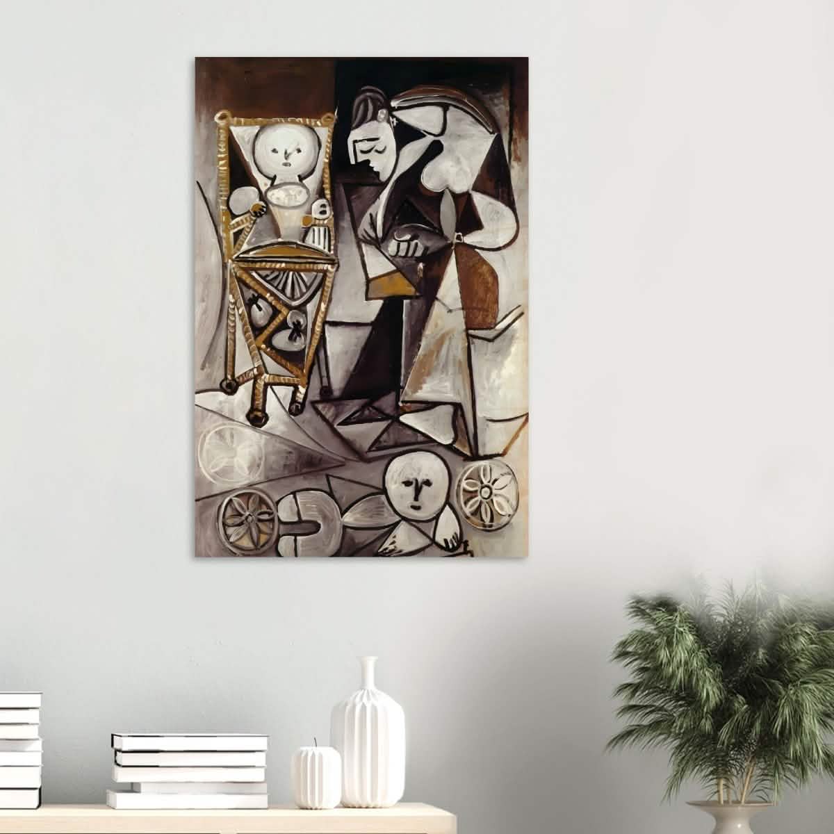 Woman Surrounded by Her Children by Pablo Picasso 1950 - Wood Prints - 60x90 cm / 24x36″ - 20 mm