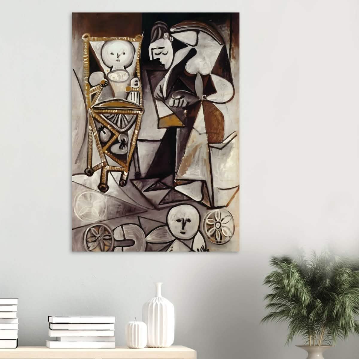 Woman Surrounded by Her Children by Pablo Picasso 1950 - Wood Prints - 70x100 cm / 28x40″ - 20 mm