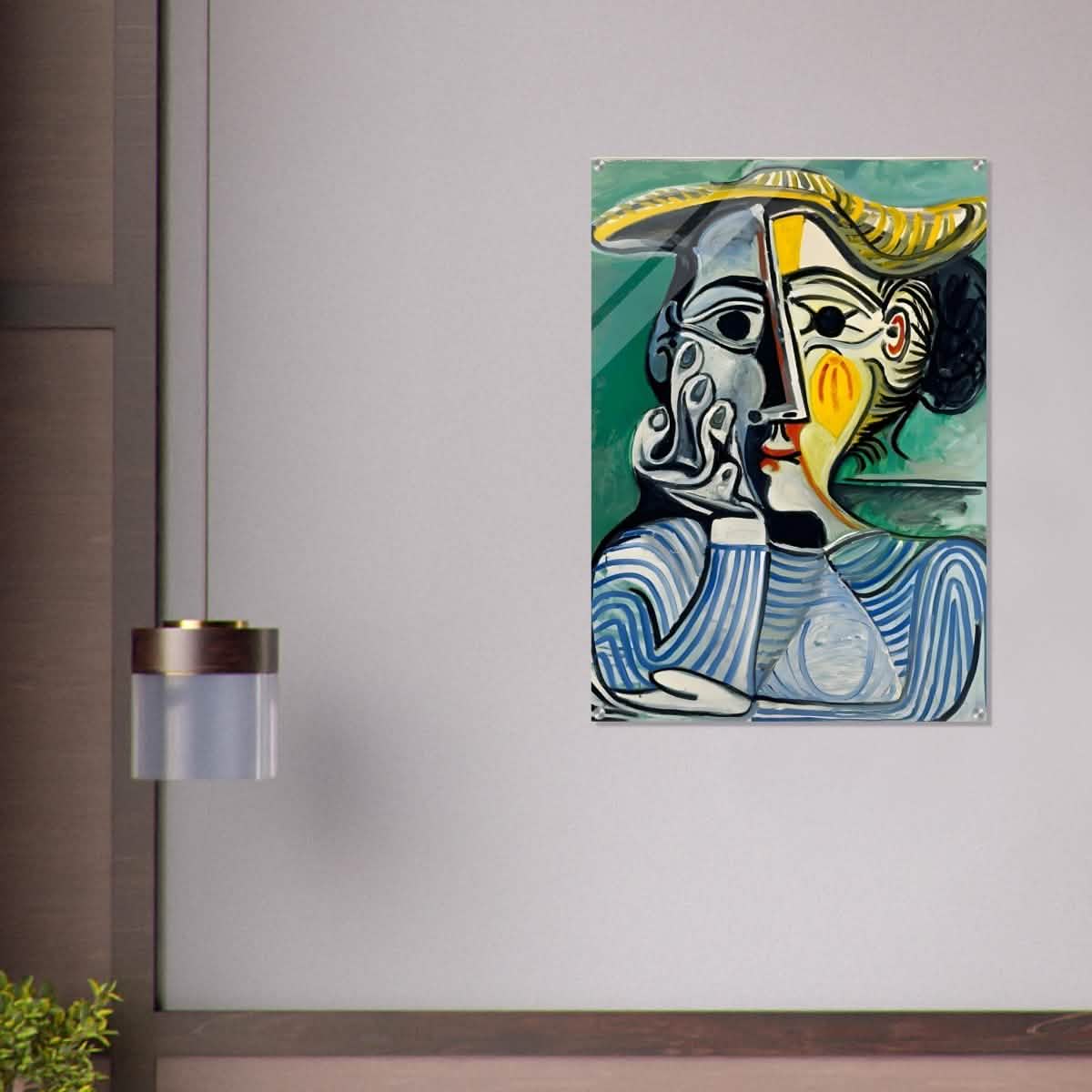 Woman with yellow hat (Jacqueline) by Pablo Picasso - Acrylic Print - 70x100 cm / 28x40″ -