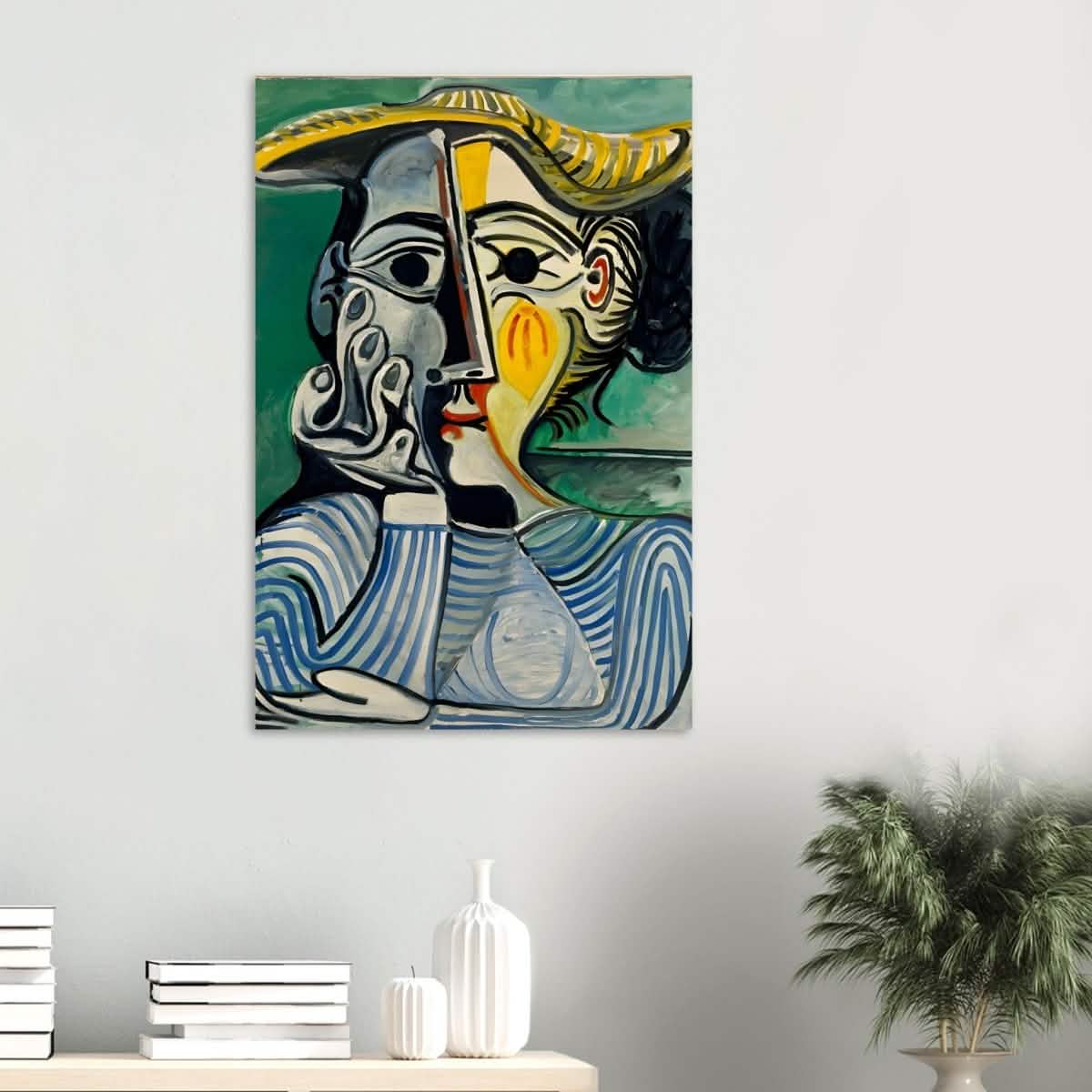 Woman with yellow hat (Jacqueline) by Pablo Picasso - Wood Prints - 60x90 cm / 24x36″ - 20 mm