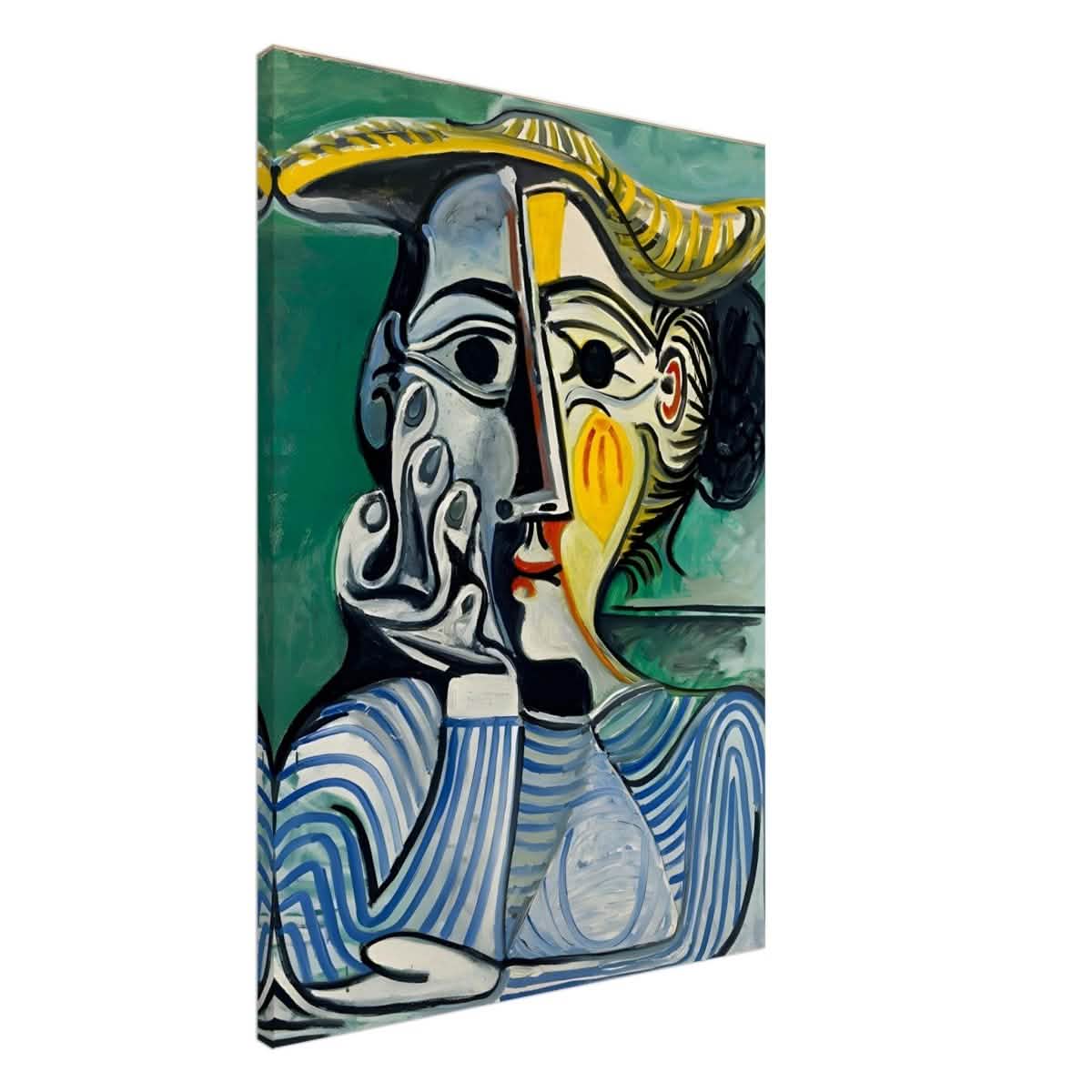 Woman with yellow hat (Jacqueline) by Pablo Picasso - Canvas - 70x100 cm / 28x40″ - Thick