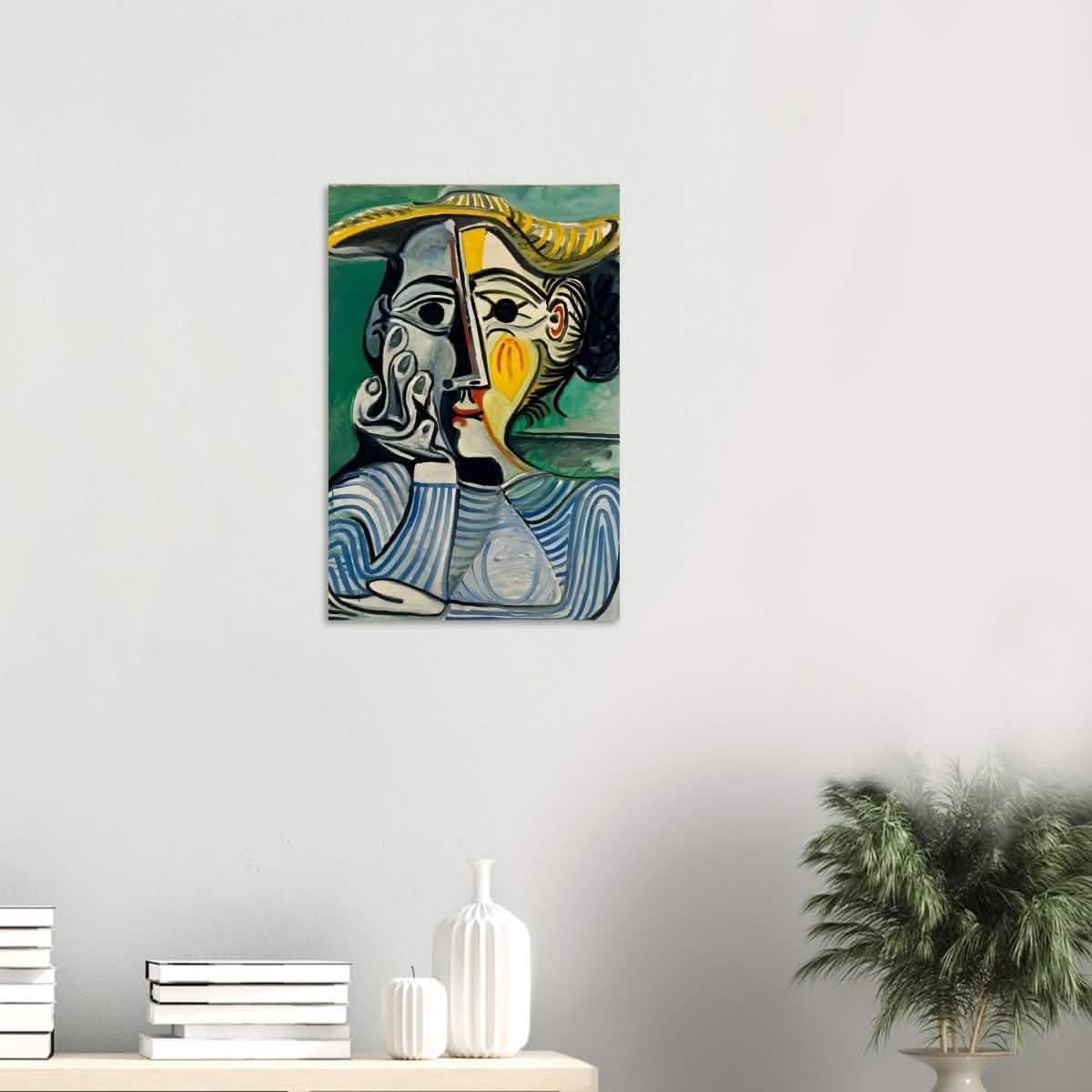 Woman with yellow hat (Jacqueline) by Pablo Picasso - Wood Prints - 40x60 cm / 16x24″ - 10 mm