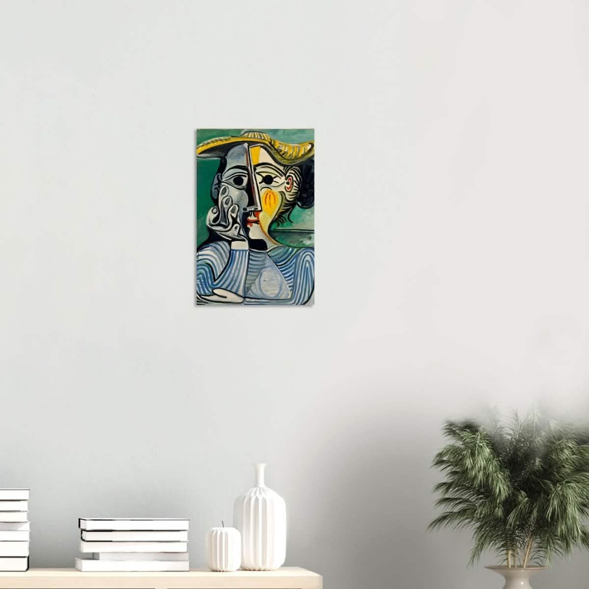 Woman with yellow hat (Jacqueline) by Pablo Picasso - Wood Prints - 30x45 cm / 12x18″ - 10 mm