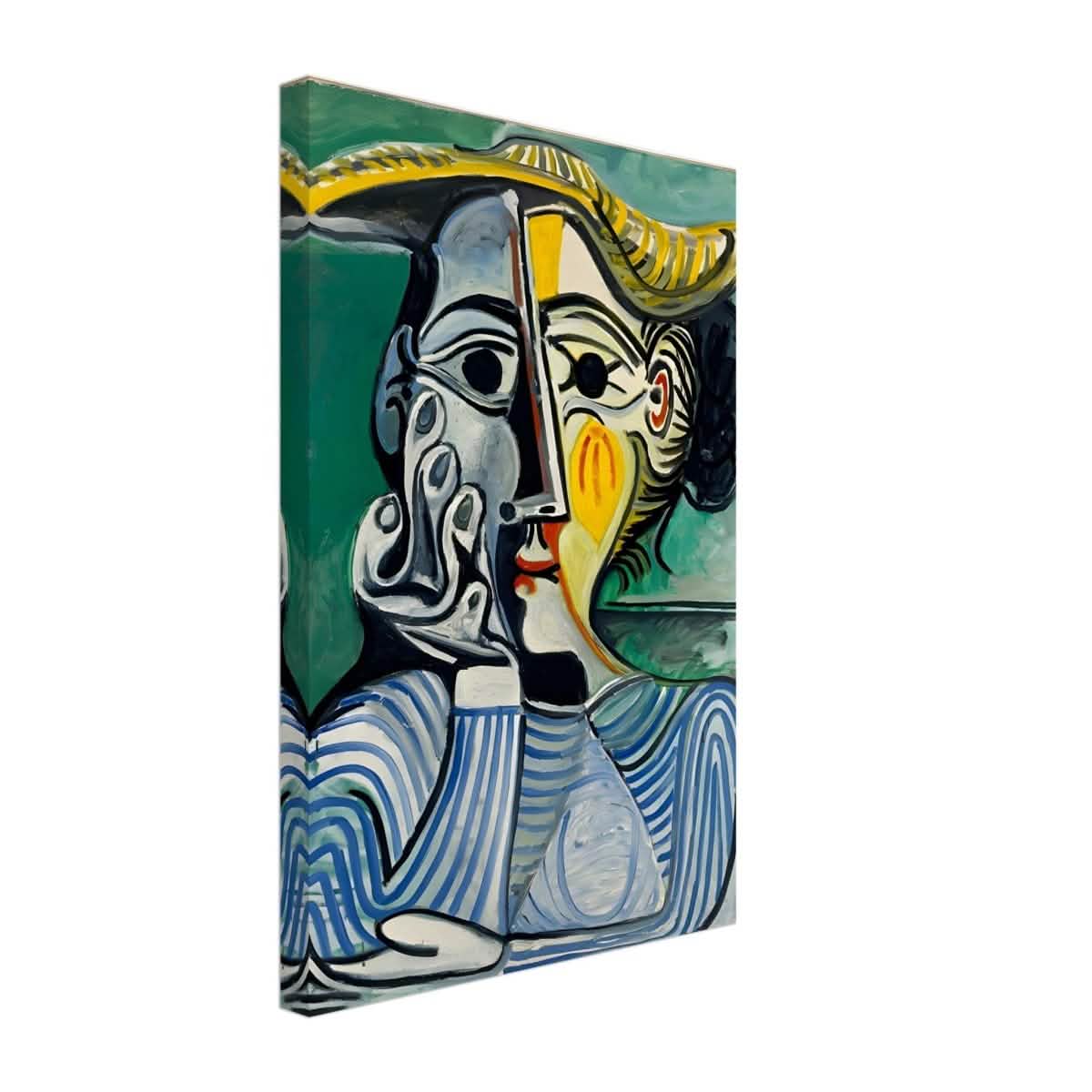 Woman with yellow hat (Jacqueline) by Pablo Picasso - Canvas - 30x45 cm / 12x18″ - Slim