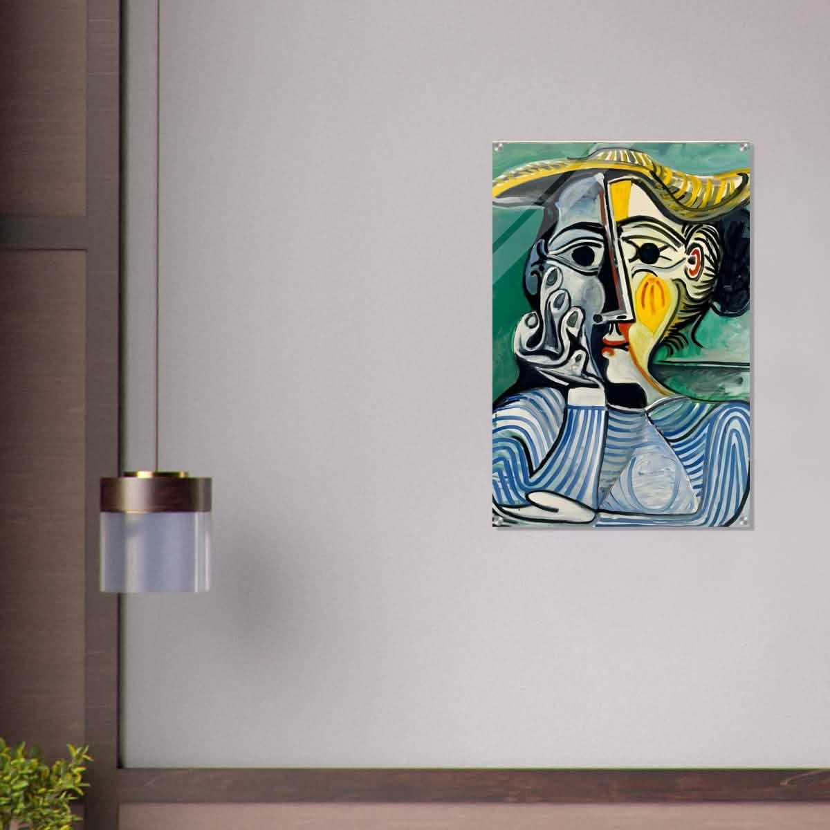 Woman with yellow hat (Jacqueline) by Pablo Picasso - Acrylic Print - 60x90 cm / 24x36″ -