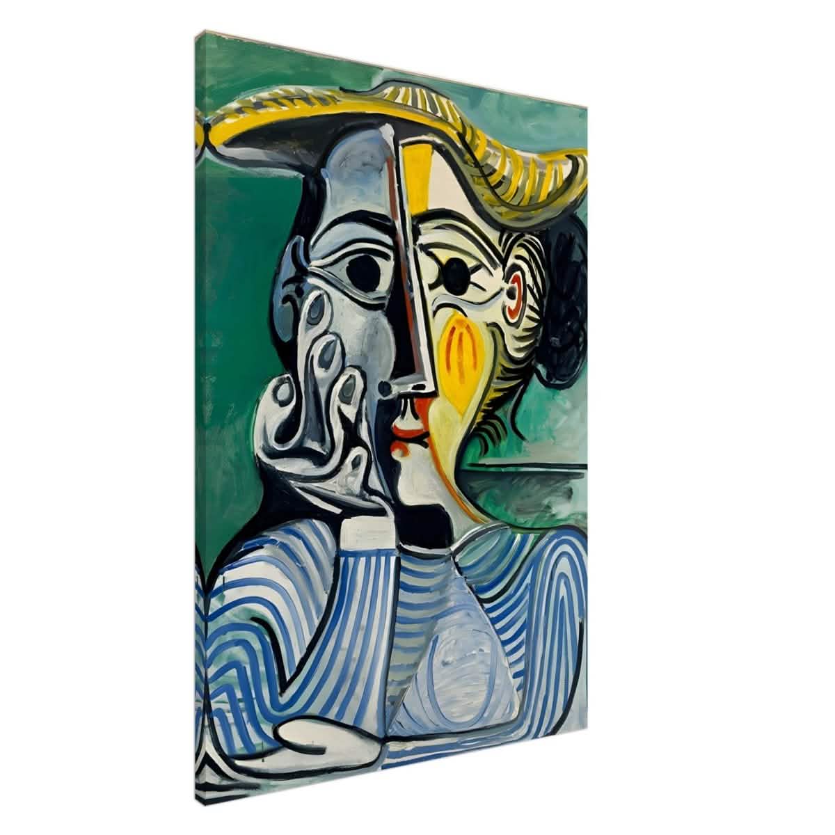 Woman with yellow hat (Jacqueline) by Pablo Picasso - Canvas - 70x100 cm / 28x40″ - Slim